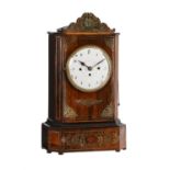 Y An Austrian brass inlaid rosewood grande-sonnerie striking mantel clock