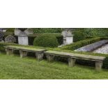 A pair of Continental limestone garden seats