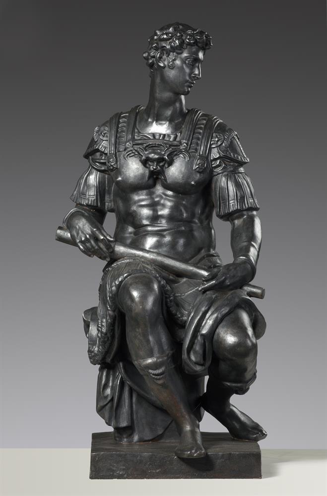 After Michelangelo Buonarroti, a cast iron model of Giuliano de' Medici