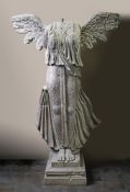 A sculpted marble figure of a winged female Victory