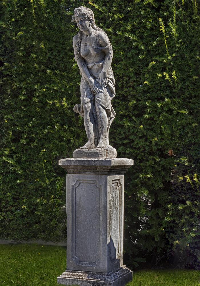 A sculpted limestone model of a standing female - Image 2 of 2