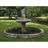 A Continental sculpted marble garden fountain