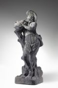 A lead garden figure of a musician in the manner of work by John Cheere (1709 ~ 1787)