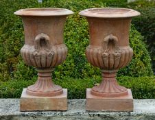 A pair of terracotta vases
