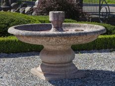 An Italian Rosso Verona marble fountain