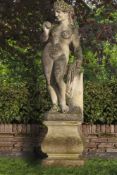 A sculpted stone garden model of Venus