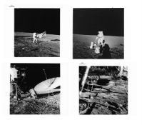 Four views of Charles Conrad's activities on the lunar surface, Apollo 12, November 1969