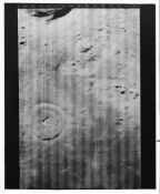 The first Lunar Orbiter photograph to be released, Lunar Orbiter 1, August 1966