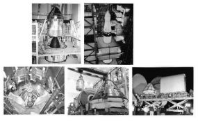 Views of pre-launch preparations of the spacecraft [five photographs], Apollo 11, January-May 1969