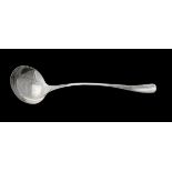 An Edwardian silver Hanoverian pattern soup ladle by Joseph Rodgers & Sons