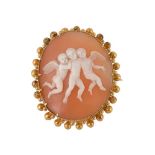 A Victorian shell cameo brooch