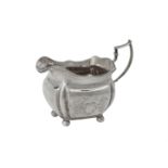 A George III Irish silver rectangular cream jug by Richard Sawyer