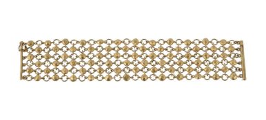 A gold coloured mesh link bracelet by Talisman