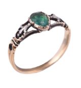 A late 18th century emerald ring