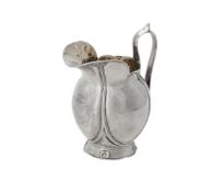 A French mid 19th century silver oviform cream jug