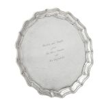 A Canadian silver coloured shaped circular salver by Henry Birks & Sons