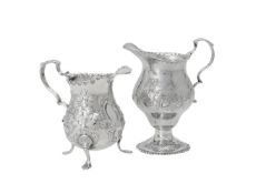 A George III silver baluster cream jug