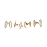 Two pairs of 9 carat gold cufflinks