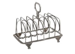 A George III silver six division toast rack by William Burwash & Richard Sibley