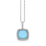 A blue Crystal Haze and diamond pendant by Stephen Webster