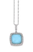 A blue Crystal Haze and diamond pendant by Stephen Webster