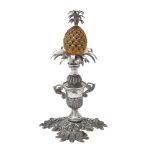 A continental parcel gilt pineapple toothpick holder