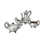 Y A Victorian silver baluster four piece tea set by Joseph & Albert Savory