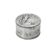 A continental silver circular box