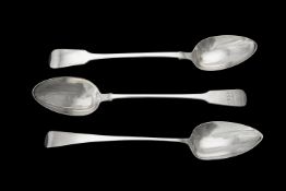A George III silver Old English pattern serving spoon by Thomas Dicks