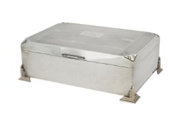 A large silver mounted cigar box by Charles S. Green & Co. Ltd.