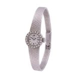 Girard Perregaux, Lady's white gold coloured and diamond bracelet watch