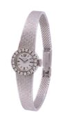 Girard Perregaux, Lady's white gold coloured and diamond bracelet watch