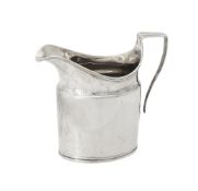 A George III silver oval straight sided cream jug