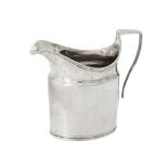 A George III silver oval straight sided cream jug