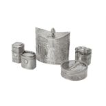 A Dutch silver oval tea caddy