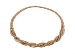 A mid 20th century flattened gas pipe link necklace