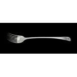 A George III silver feather edge Old English pattern potato fork