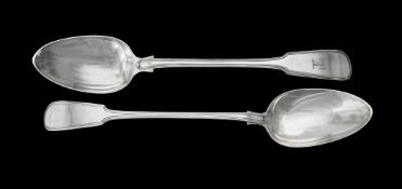 A George III silver fiddle and thread pattern serving spoon by William Eley & William Fearn