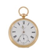 J. W. Benson,18 carat gold open face pocket watch