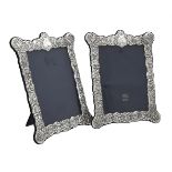 A pair of silver mounted shaped rectangular photo frames by Carr's of Sheffield Ltd.