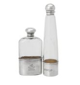 A Victorian silver mounted tapering spirit flask by Drew & Sons