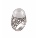 A diamond and mabé pearl dress ring