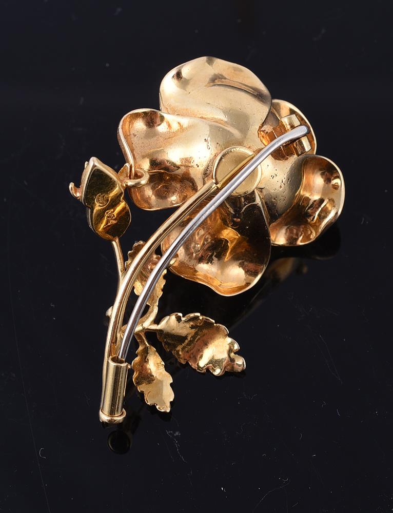 A second half of the 20th century American diamond rose brooch - Image 2 of 2