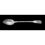 A Victorian silver fiddle and thread pattern serving spoon by Thomas Smily