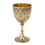 A Victorian silver gilt pedestal cup by Goldsmiths Alliance Ltd.