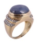 A star sapphire and diamond ring