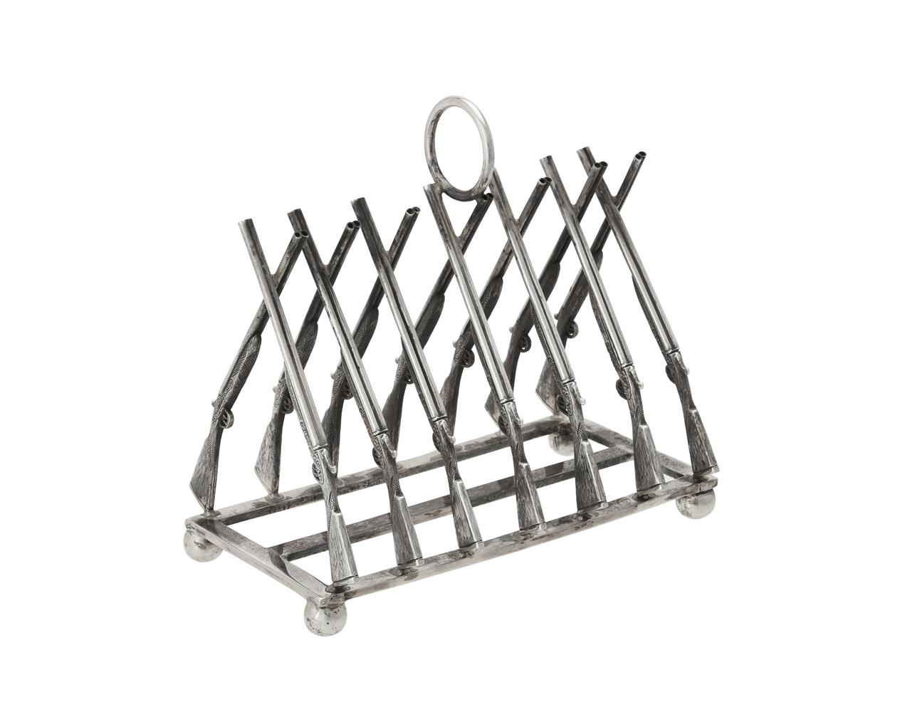 A silver six division toast rack by Whitehill Silver & Plate Co.