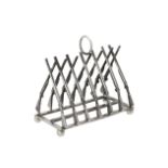 A silver six division toast rack by Whitehill Silver & Plate Co.