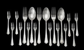 A collection of Portuguese silver coloured flatware