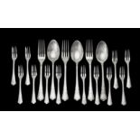 A collection of Portuguese silver coloured flatware